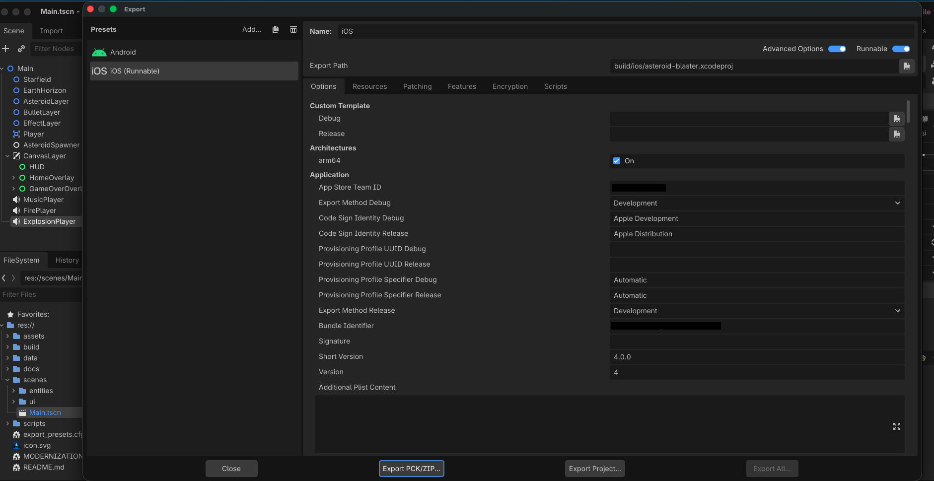 Export configuration or runbook snippet